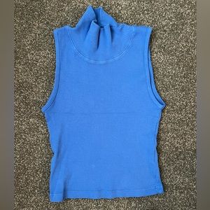 Big bud press • sleeveless essential turtleneck • XXS • blue